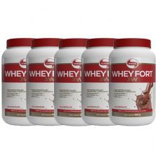 Kit 5X Whey Fort 3W - 900g Chocolate - Vitafor