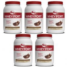 Kit 5X Whey Fort - 900g Chocolate - Vitafor