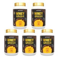 Kit 5X Whey Grego - 900g Dulce de Leche Com Chocolate Belga Havanna - Nutrata