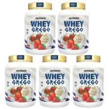 Kit 5X Whey Grego - 900g Morango com Chantilly - Nutrata
