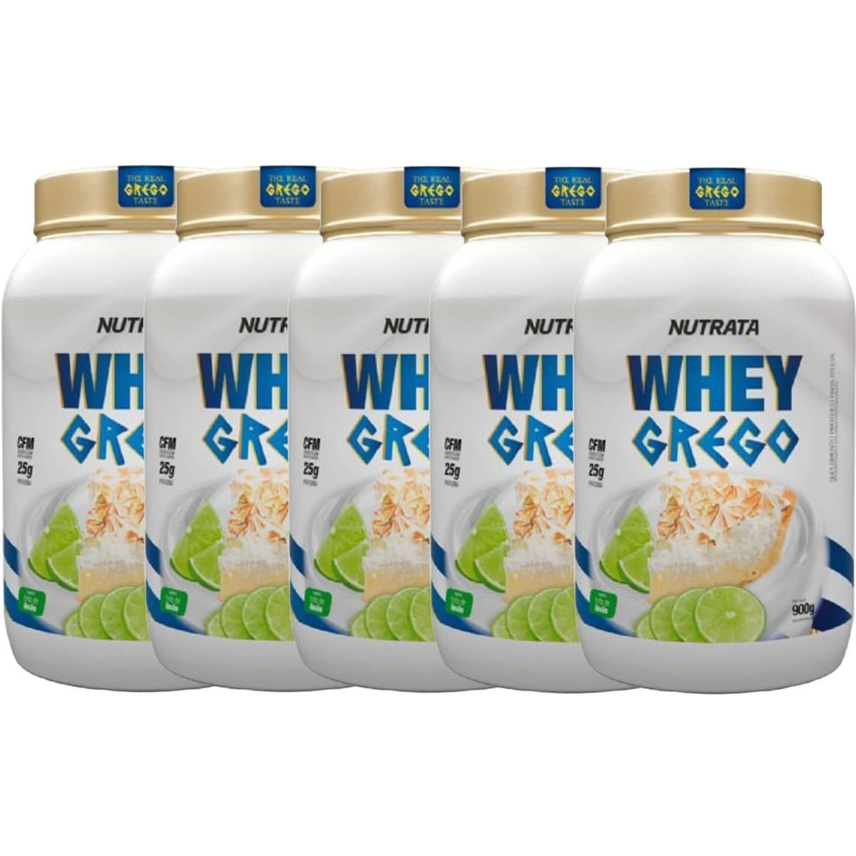 Kit 5X Whey Grego - 900g Torta de Lim�o - Nutrata