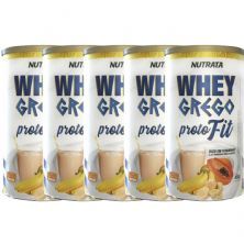Kit 5X Whey Grego Proto Fit - 450g Banana com Mam�o - Nutrata
