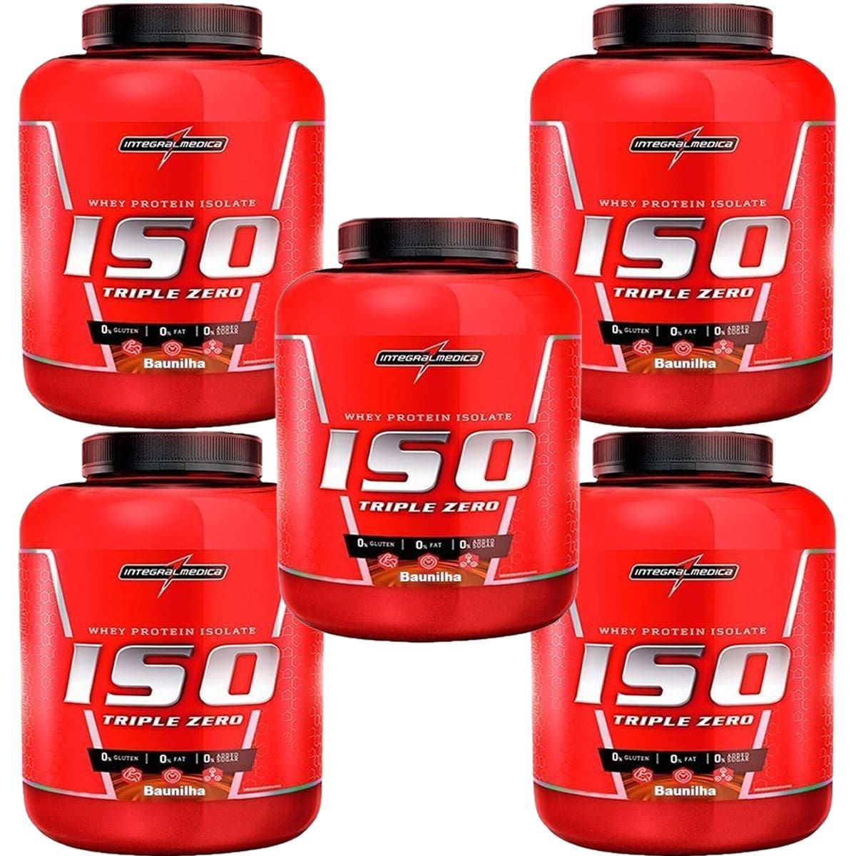 Kit 5X Whey Iso Triple Zero - 1800g Baunilha - IntegralM�dica
