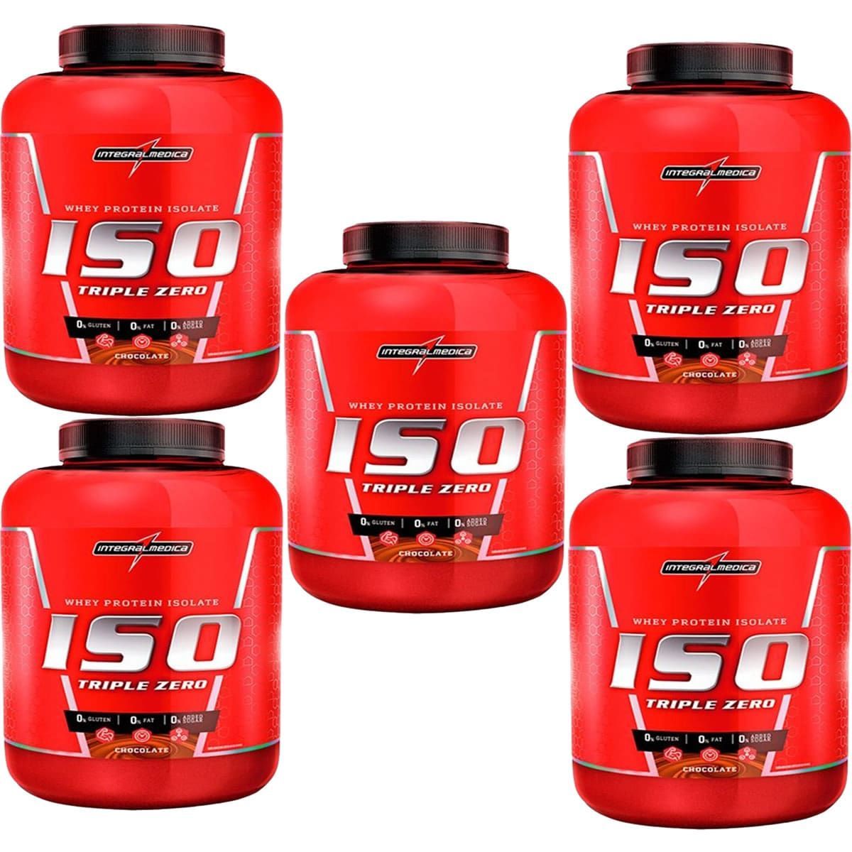 Kit 5X Whey Iso Triple Zero - 1800g Chocolate - IntegralM�dica