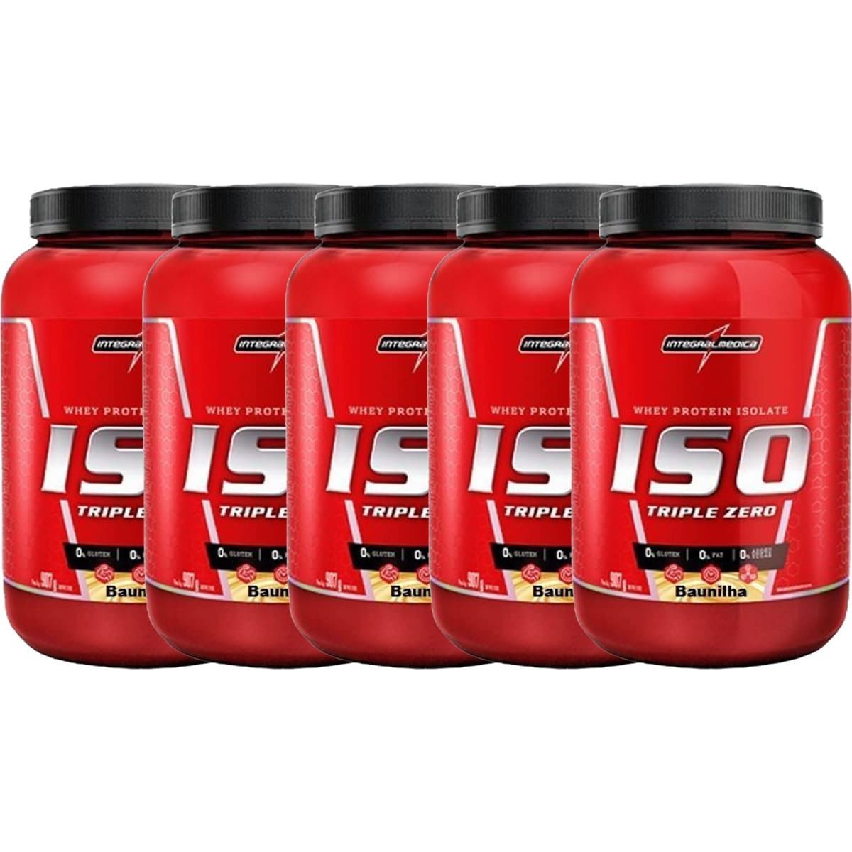 Kit 5X Whey Iso Triple Zero - 907g Baunilha - IntegralM�dica