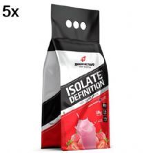 Kit 5X Whey Isolate Definition - 1800g Refil Merengue de Morango - BodyAction