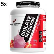 Kit 5X Whey Isolate Definition - 2000g Morango - BodyAction