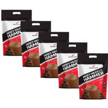 Kit 5X Whey Muscle Hammer - 1800g Chocolate - BodyAction