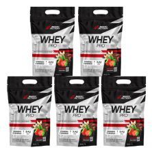 Kit 5X Whey Pro - 1000g Refil Morango - BodyAction
