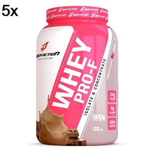 Kit 5X Whey PRO-F - 900g Chocolate - BodyAction