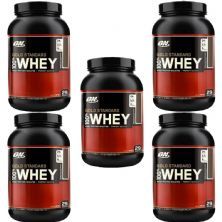 Kit 5X Whey Protein 100% Gold Standard - 907g Morango - Optimum Nutrition