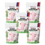 Kit 5X Whey Protein All Natural - 900g Refil Morango - NewNutrition