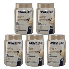 Kit 5X Whey Protein Concentrado 100% - 900g Baunilha - Power1One