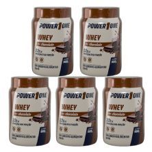 Kit 5X Whey Protein Concentrado 100% - 900g Chocolate - Power1One