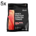 Kit 5X Whey Protein Concentrado - 1800g Refil Chocolate Branco - Dux Nutrition