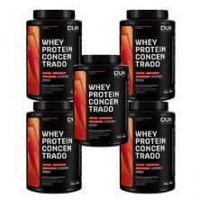Kit 5X Whey Protein Concentrado - 900g Cappuccino - Dux Nutrition