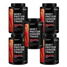 Kit 5X Whey Protein Concentrado - 900g Chocolate Branco - Dux Nutrition