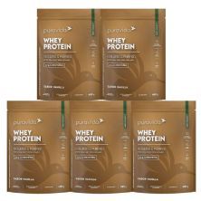 Kit 5X Whey Protein Isolado � 450g Refil Vanilla � Pura Vida