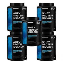 Kit 5X Whey Protein Isolado - 900g Chocolate Branco - Dux Nutrition