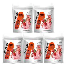Kit 5X Whey Protein Npro - 900g Refil Morango - Nutrata