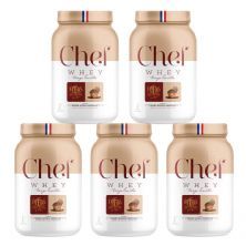 Kit 5X Whey Protein Paris 6 Sem Lactose - 800g Grand Gateau de Chocolate - Chef Whey