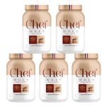 Kit 5X Whey Protein Paris 6 Sem Lactose - 800g Grand Gateau de Chocolate - Chef Whey