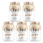 Kit 5X Whey Protein Sem Lactose - 907g Caramelo Salgado - Chef Whey