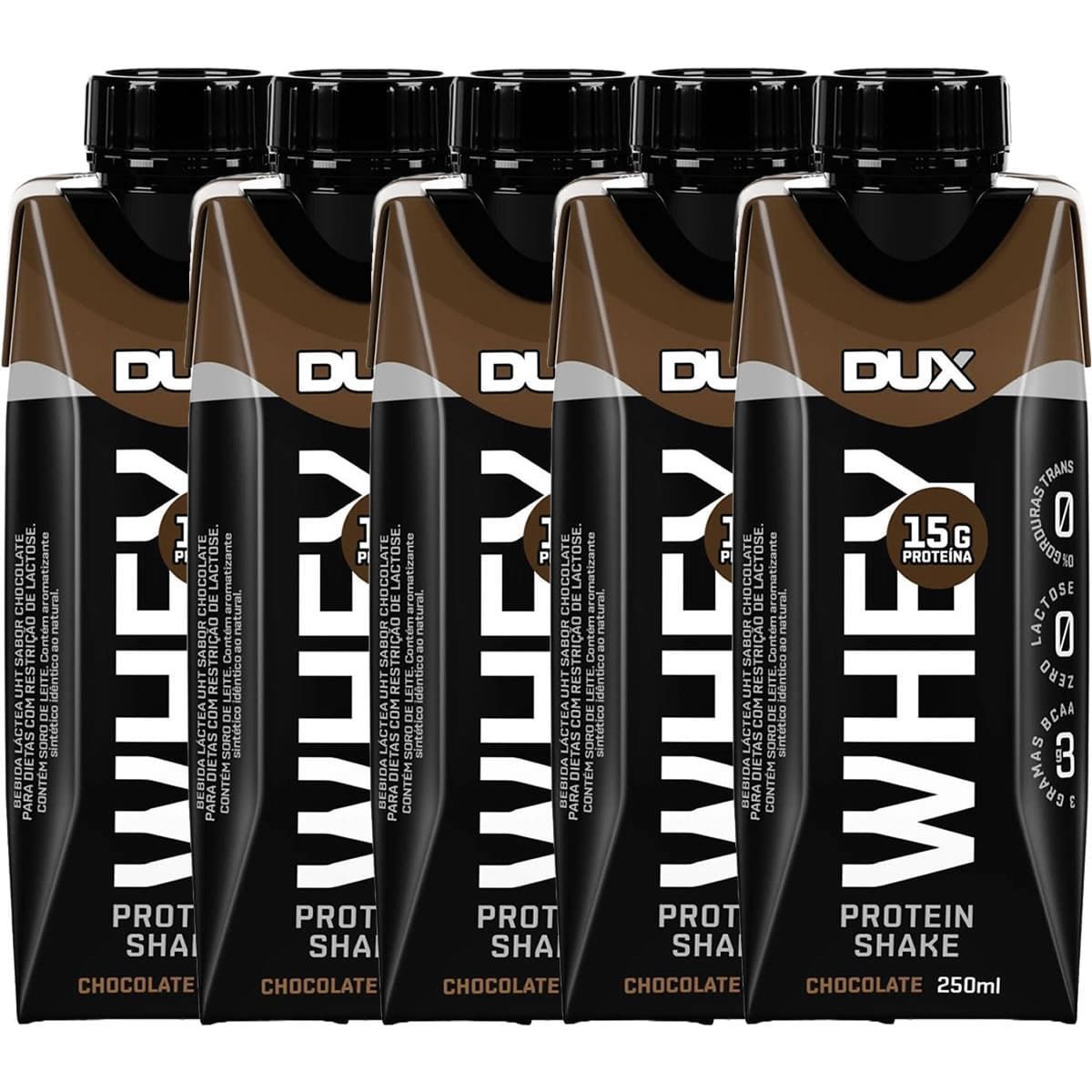 Kit 5X Whey Protein Shake - 250ml Chocolate - Dux Nutrition