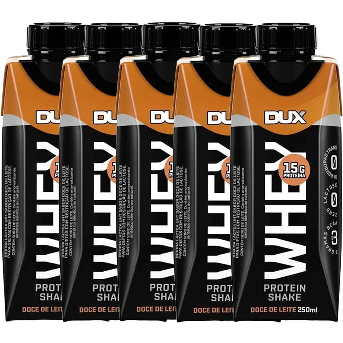 Kit 5X Whey Protein Shake - 250ml Doce de Leite - Dux Nutrition