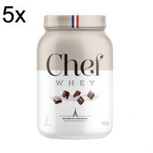 Kit 5X Whey Protein Zero Lactose - 907g Mousse de Chocolate - Chef Whey