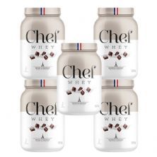 Kit 5X Whey Protein Zero Lactose - 907g Mousse de Chocolate - Chef Whey