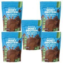 Kit 5X Whey Protein Zero Lactose All Natural - 900g Refil Chocolate - NewNutrition