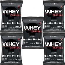 Kit 5X Whey Turbo - 907g Refil Morango - Black Skull