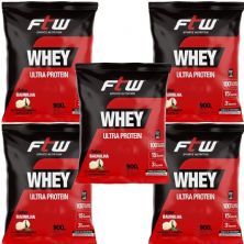 Kit 5X Whey Ultra Protein - 900g Refil Baunilha - FTW