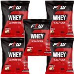 Kit 5X Whey Ultra Protein - 900g Refil Baunilha - FTW