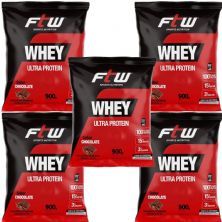 Kit 5X Whey Ultra Protein - 900g Refil Chocolate - FTW