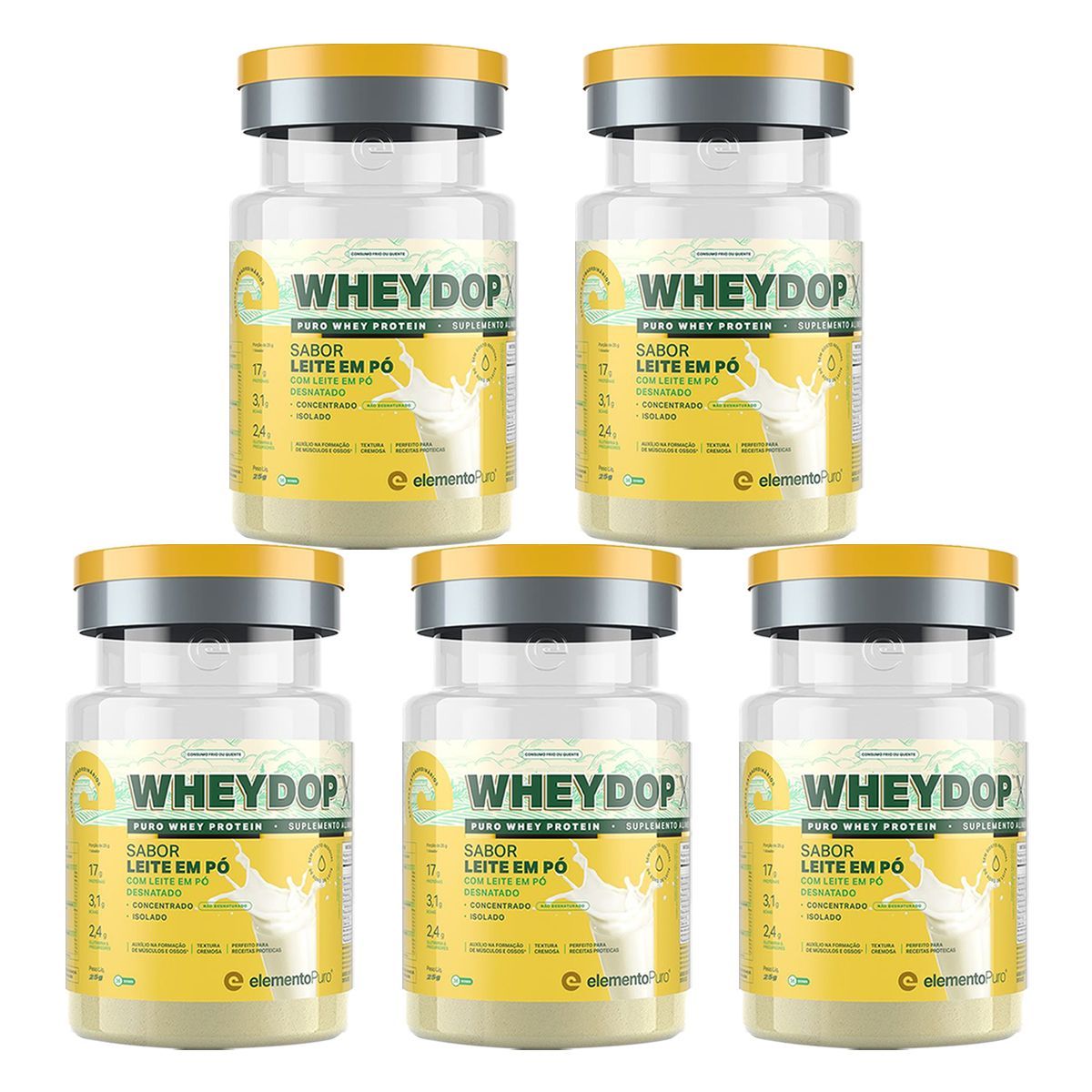 Kit 5X WheyDop - 25g Leite em P� - ElementoPuro