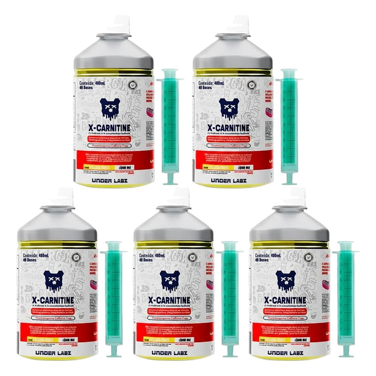 Kit 5X X-carnitine - 480ml Yellow Fruits - Under Labz