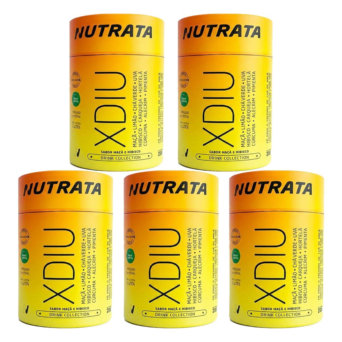 Kit 5X X-Diu - 200g Ma�� e Hibisco - Nutrata