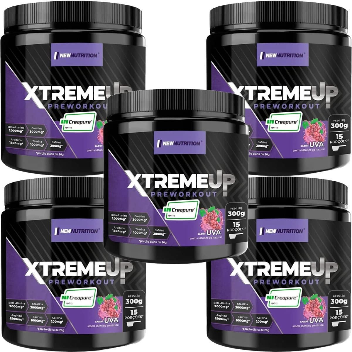 Kit 5X XtremeUp PreWorkout - 300g Uva - Newnutrition