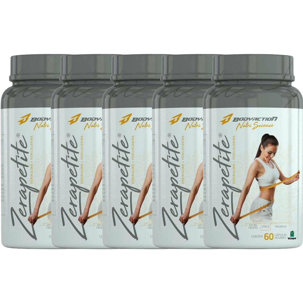 Kit 5X Zerapetite - 60 C�psulas - Body Action