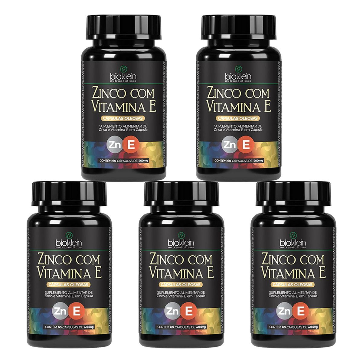 Kit 5X Zinco e Vitamina E - 60 C�psulas - Bioklein