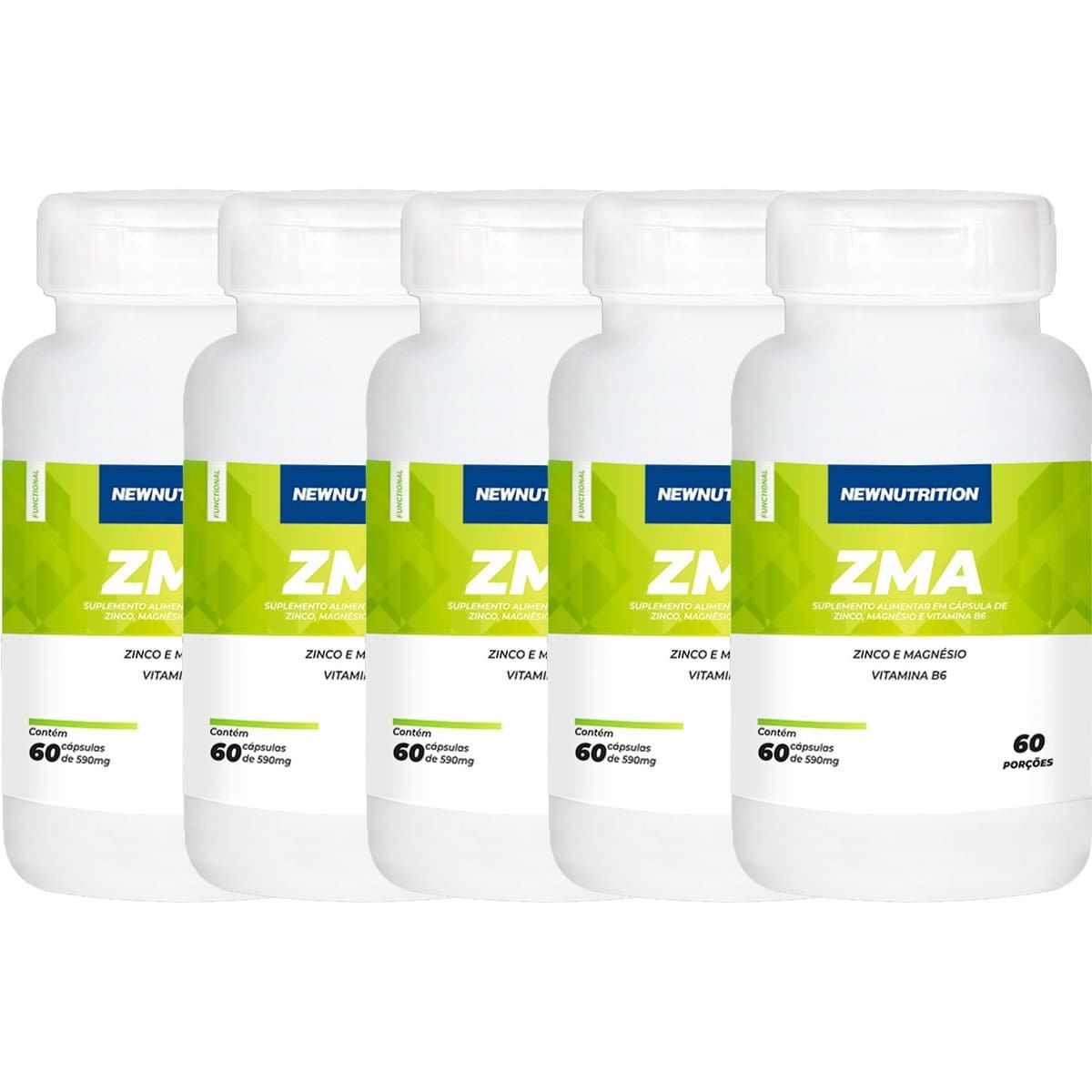 Kit 5X ZMA 590mg - 60 C�psulas - NewNutrition