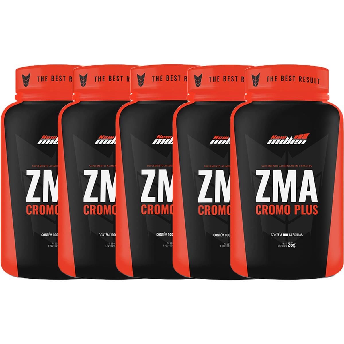 Kit 5X Zma Cromo Plus - 100 C�psulas - New Millen