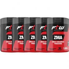 Kit 5X ZMA Zinco, Magn�sio e Piridoxina - 90 c�psulas - FTW