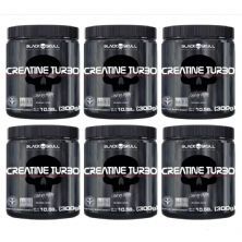 Kit 6X Creatine Turbo Monohidratada - 300g Sem Sabor  - Black Skull