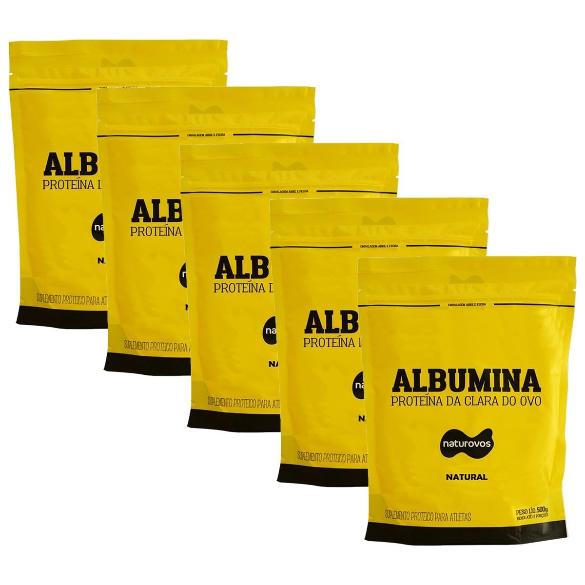 Kit 5X Albumina - 500g Refil Natural - Naturovos