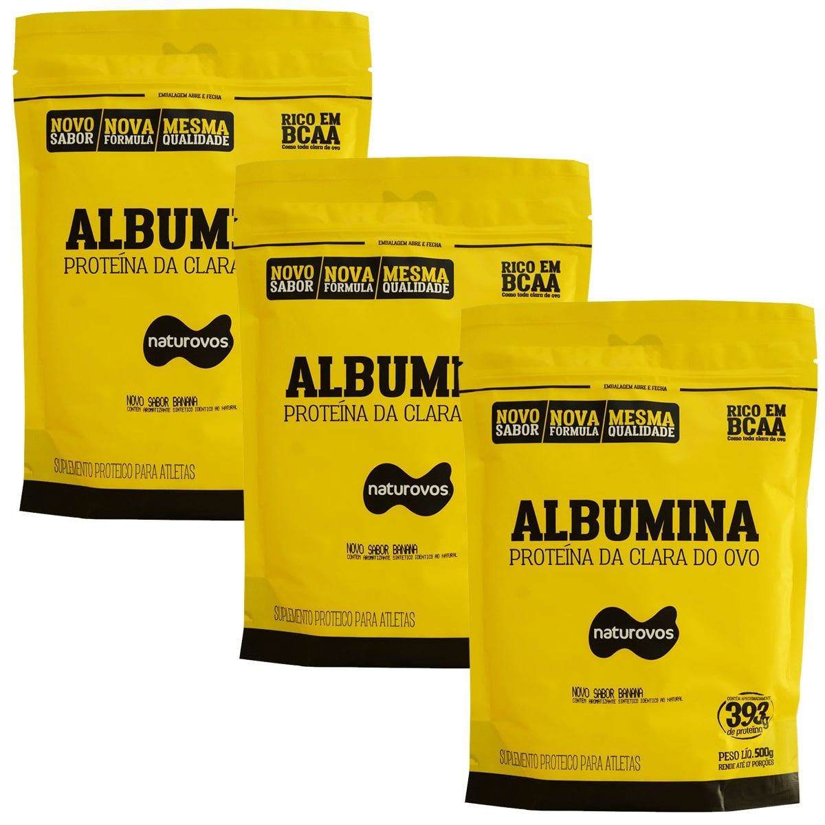 kit 3X Albumina Refil - 500g Banana - Naturovos