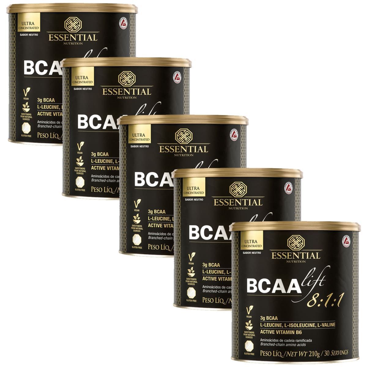 Kit BCAA LIFT 8:1:1 - 210g Neutro - Essential Nutrition