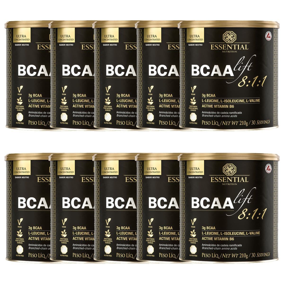 Kit BCAA LIFT 8:1:1 - 210g Neutro - Essential Nutrition